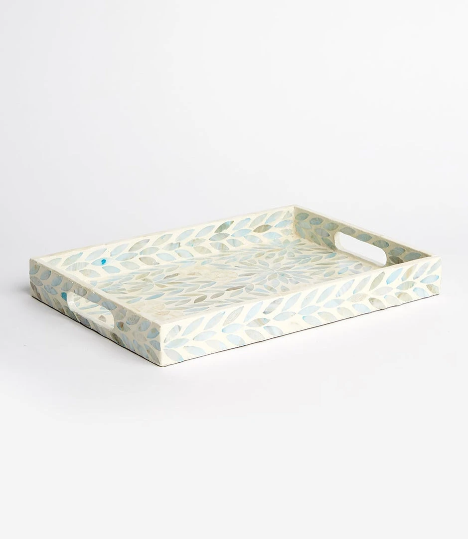 Karen Kane Home Floral Mother Of Pearl Tray - Elegant Decorative Tray for Your Home 4 Karen Kane Home Floral Mother Of Pearl Tray