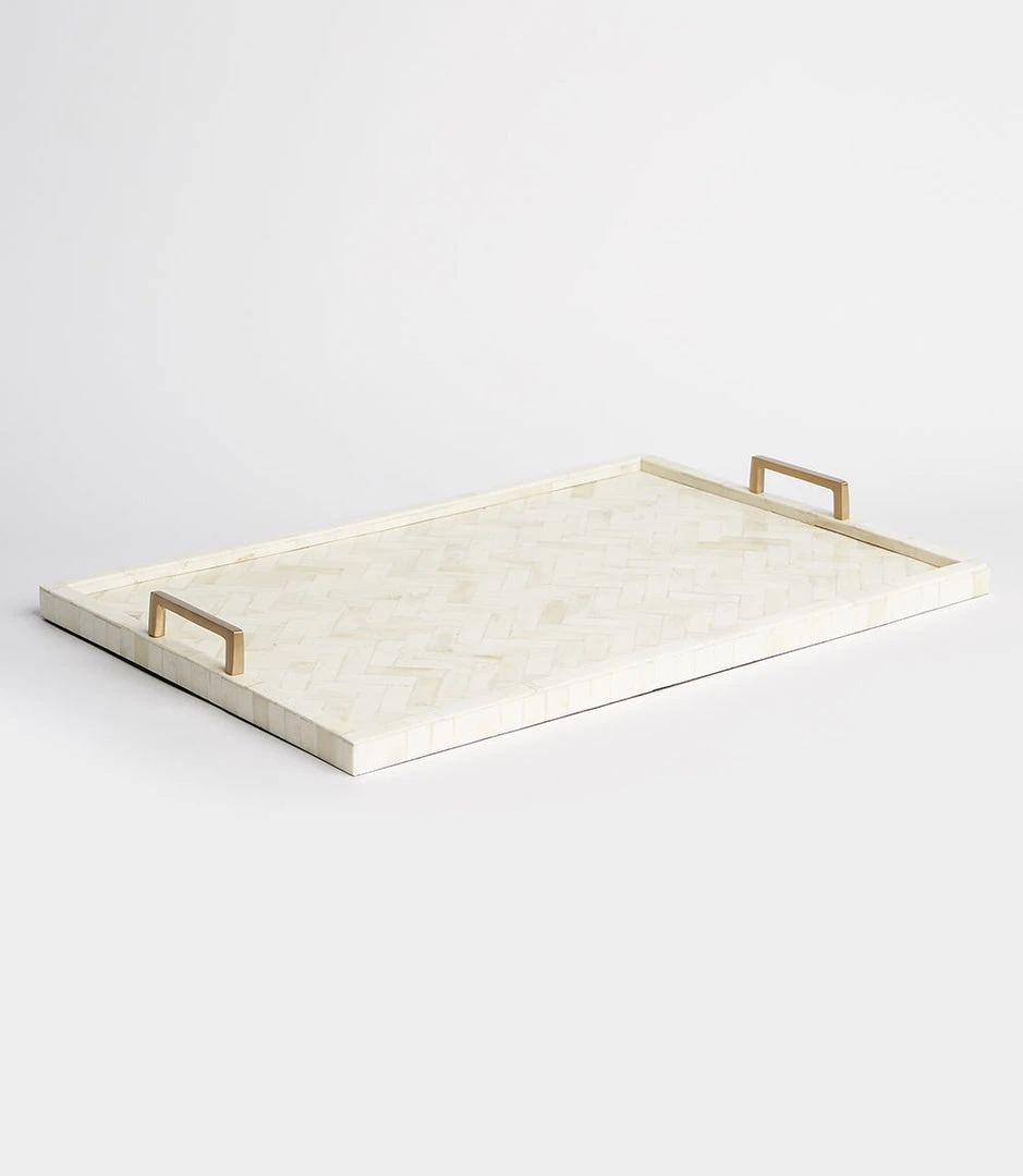 Karen Kane Handcrafted Herringbone Tray - Elegant Decorative Home Accent 4 Karen Kane Handcrafted Herringbone Tray