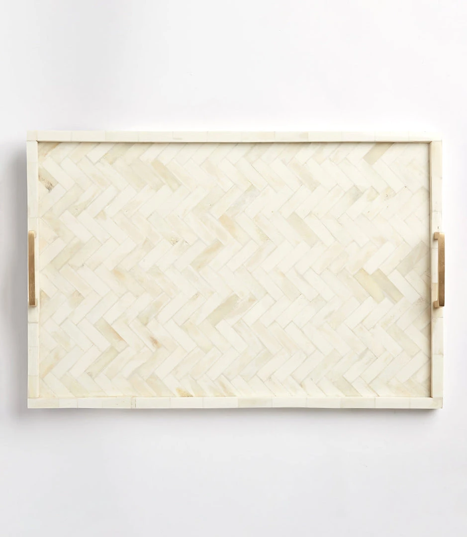 Karen Kane Handcrafted Herringbone Tray - Elegant Decorative Home Accent 5 Karen Kane Handcrafted Herringbone Tray