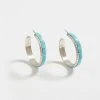 Karen Kane Accessories Turquoise Inlay Hoop Earrings