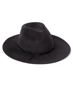 Karen Kane Accessories Leather Trim Velour Hat