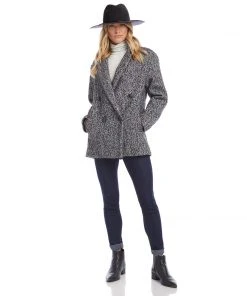 Karen Kane Accessories Leather Trim Velour Hat