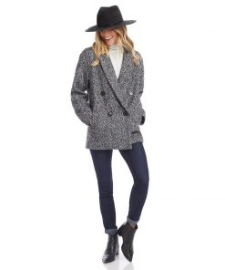 Karen Kane Accessories Leather Trim Velour Hat