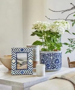 Karen Kane Blue And White Lotus Vase/Planter