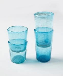 Karen Kane Home Handcrafted Turquoise Drinking Glass