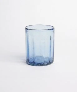 Karen Kane Ridged Blue Drinking Glass Home