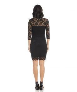 Karen Kane New Arrivals V-Neck Scallop Hem Lace Dress