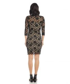 Karen Kane Clothing Petite V-Neck Scallop Lace Dress