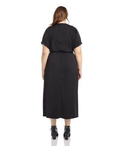 Karen Kane Plus Size Cuffed Sleeve Dress