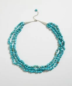 Karen Kane Triple Strand Turquoise Stone Necklace
