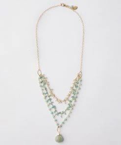 Karen Kane Multistrand Aquamarine Pendant Necklace Accessories