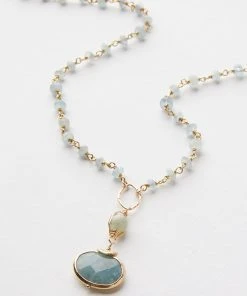 Karen Kane Accessories Beaded Aquamarine Pendant Necklace