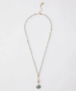 Karen Kane Accessories Beaded Aquamarine Pendant Necklace