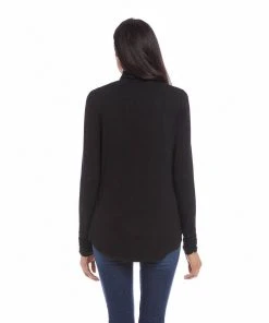 Karen Kane Shirred Sleeve Turtleneck Top