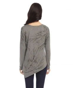 Karen Kane Petite Size Tree Print Asymmetric Top