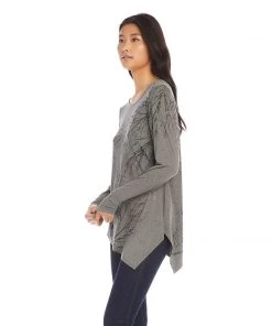 Karen Kane Petite Size Tree Print Asymmetric Top