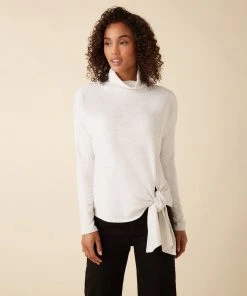 Karen Kane Petite Size Mock Neck Tie Top Petites