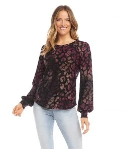 Karen Kane Petite Size Shirred Sleeve Top