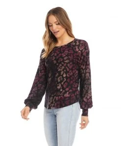 Karen Kane Petite Size Shirred Sleeve Top