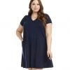 Karen Kane Plus Size Quinn V Neck Pocket Dress