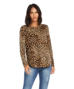 Karen Kane Petite Size Long Sleeve Shirttail Top Petites