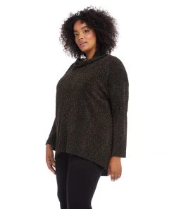 Karen Kane Plus Size Hi-Lo Turtleneck Top