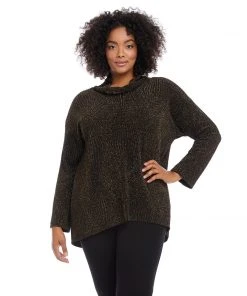 Karen Kane Plus Size Hi-Lo Turtleneck Top