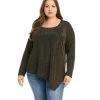 Karen Kane Plus Size Gold Asymmetric Hem Top