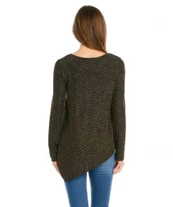 Karen Kane Petite Size Gold Asymmetric Hem Top Petites