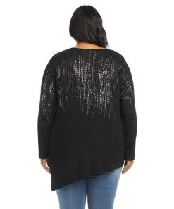 Karen Kane Plus Size Printed Asymmetric Hem Top