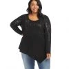Karen Kane Plus Size Printed Asymmetric Hem Top