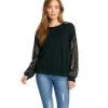 Karen Kane Petites Petite Size Sequin Sleeve Top
