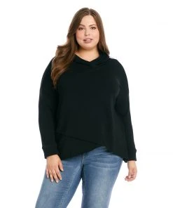 Karen Kane Plus Size Crossover Hoodie