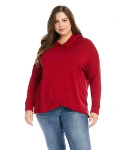 Karen Kane Plus Size Crossover Hoodie