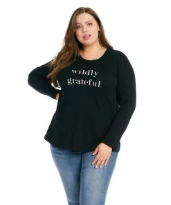 Karen Kane Plus Size Grateful T-Shirt