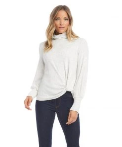 Karen Kane Clothing Petite Size Turtleneck Pick-Up Top
