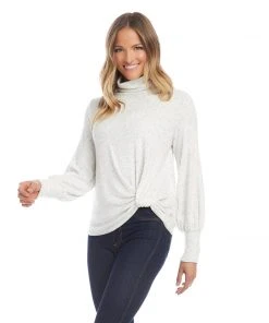 Karen Kane Clothing Petite Size Turtleneck Pick-Up Top