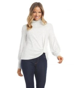 Karen Kane Clothing Petite Size Turtleneck Pick-Up Top