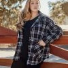 Karen Kane Plus Size Plaid Shirt Jacket