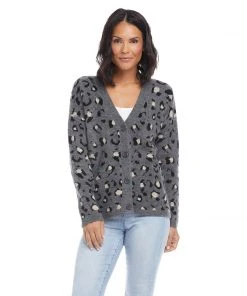 Karen Kane Clothing Animal Jacquard Cardigan