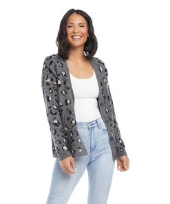 Karen Kane Clothing Animal Jacquard Cardigan