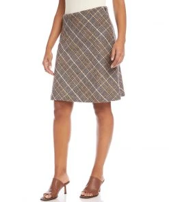 Karen Kane Bias Cut Glen Plaid Skirt New Arrivals