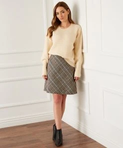Karen Kane Bias Cut Glen Plaid Skirt New Arrivals