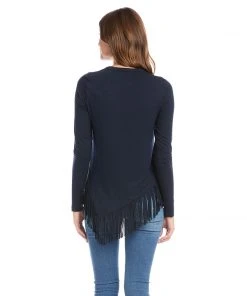 Karen Kane New Arrivals Asymmetric Fringe Top