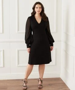 Karen Kane New Arrivals Plus Size Sheer Sleeve Dress