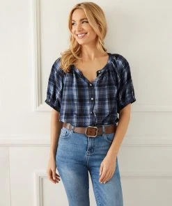 Karen Kane New Arrivals Short Sleeve Peasant Top