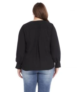 Karen Kane Plus Size Split Placket Blouse New Arrivals