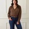Karen Kane Plus Size Split Placket Blouse