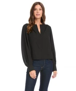 Karen Kane Split Placket Blouse New Arrivals