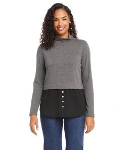 Karen Kane Layered Mock Neck Sweater New Arrivals